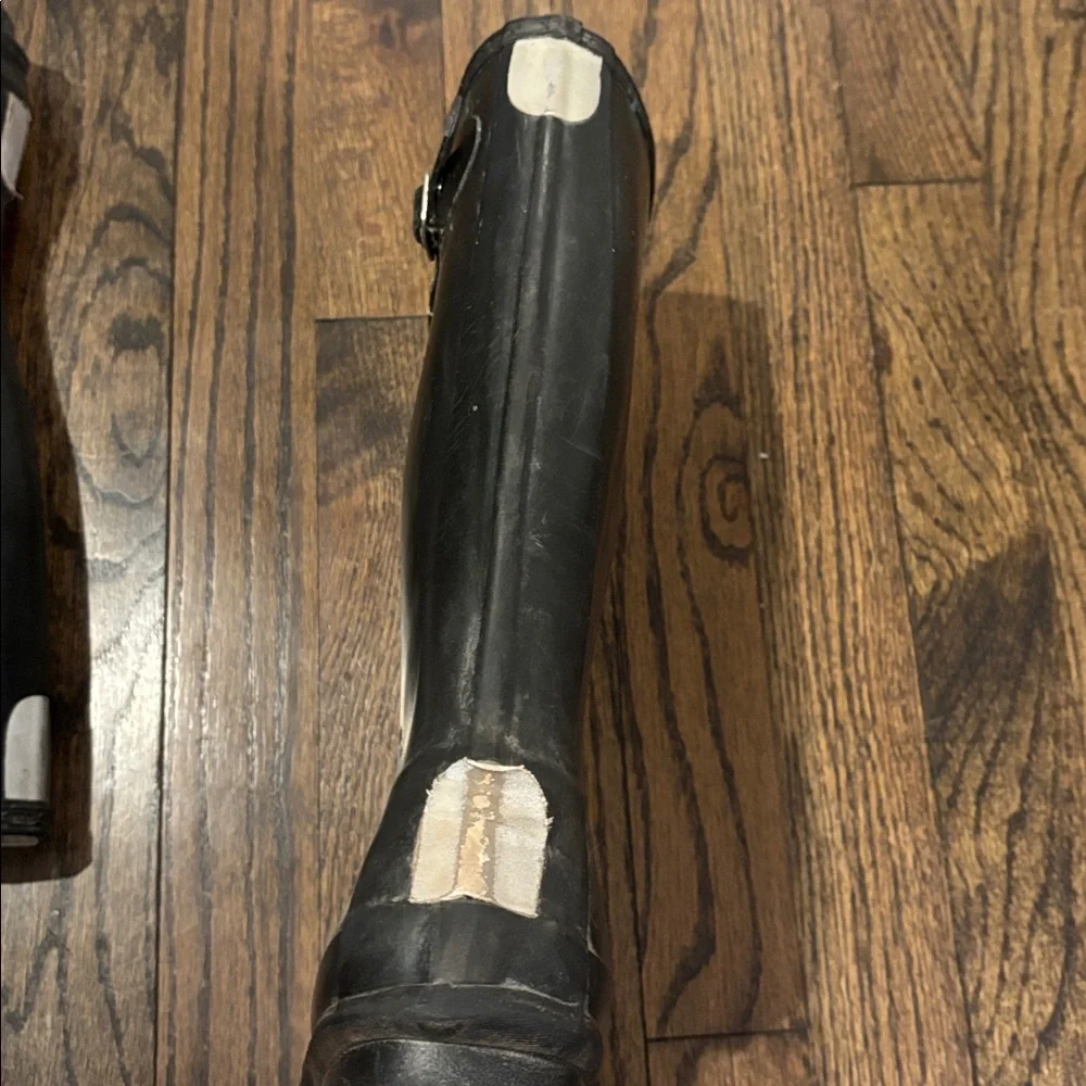 Hunter original Black Gloss Knee-High Rain Boots with Buckle size 4M/5F